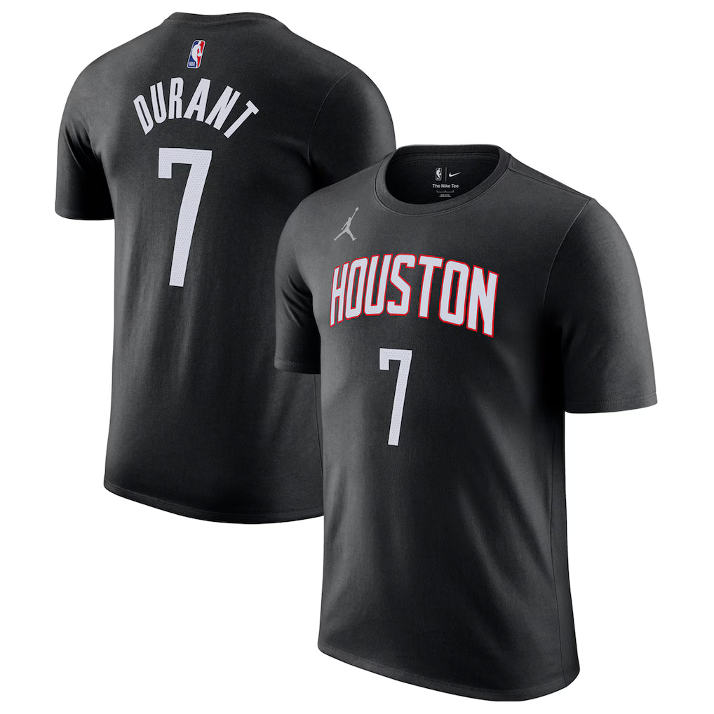 Houston Rockets Kevin Durant Black Statement Edition Name & Number T-Shirt